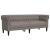 Canapea Chesterfield cu 3 locuri, gri taupe, material textil GartenMobel Dekor