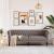 Canapea Chesterfield cu 3 locuri, gri taupe, material textil GartenMobel Dekor
