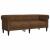 Canapea Chesterfield cu 3 locuri, maro, material textil GartenMobel Dekor