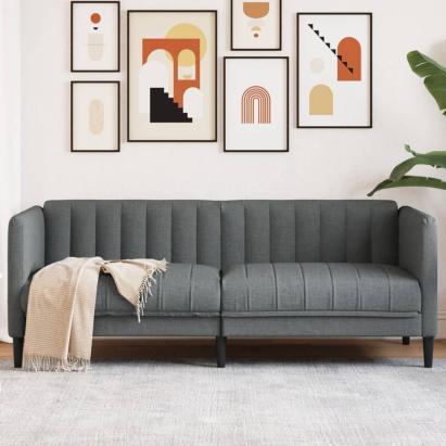 Canapea, 2 locuri, gri închis, material textil GartenMobel Dekor