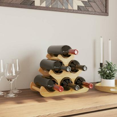 Raft de vin, pentru 6 sticle, 35x18x25,5 cm, bambus GartenMobel Dekor