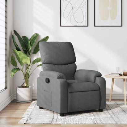 Fotoliu rabatabil, gri închis, material textil GartenMobel Dekor
