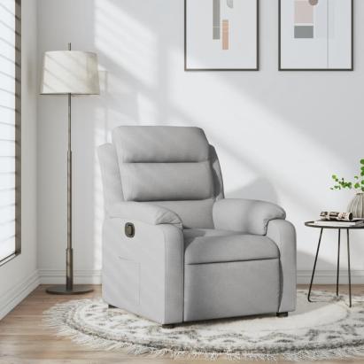 Fotoliu rabatabil, gri deschis, material textil GartenMobel Dekor