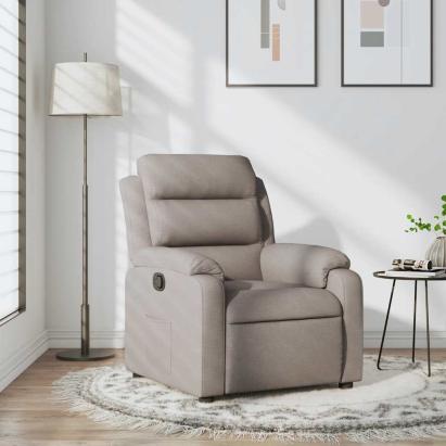 Fotoliu rabatabil, gri taupe, material textil GartenMobel Dekor