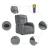 Fotoliu de masaj rabatabil, gri, piele ecologică GartenMobel Dekor