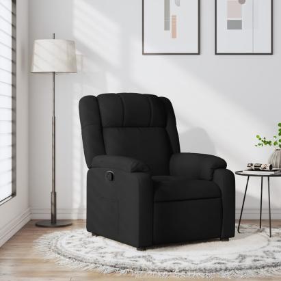 Fotoliu rabatabil, negru, material textil GartenMobel Dekor