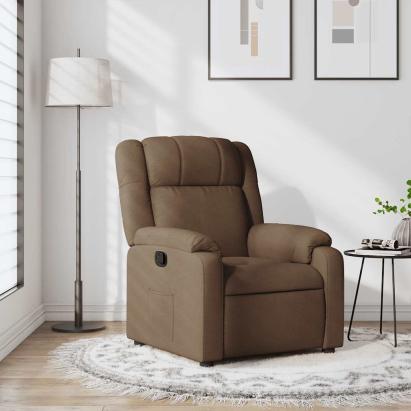 Fotoliu rabatabil, maro, material textil GartenMobel Dekor