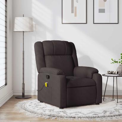 Fotoliu de masaj rabatabil, maro închis, material textil GartenMobel Dekor