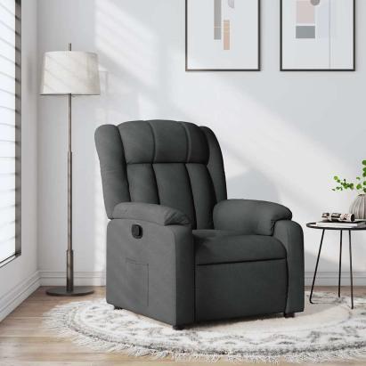 Fotoliu rabatabil, gri închis, material textil GartenMobel Dekor