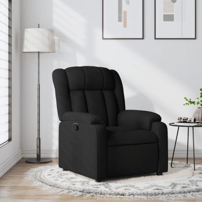Fotoliu rabatabil, negru, material textil GartenMobel Dekor