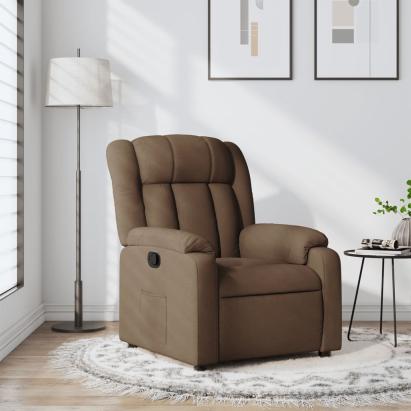 Fotoliu rabatabil, maro, material textil GartenMobel Dekor