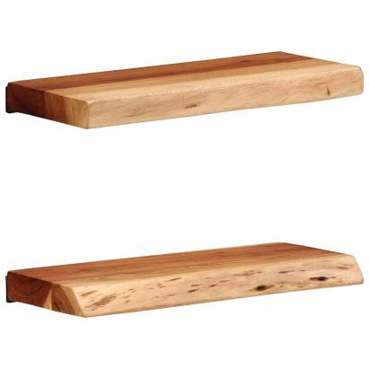 Rafturi de perete 2 buc 40x20x3,5 cm Lemn masiv de salcâm GartenMobel Dekor