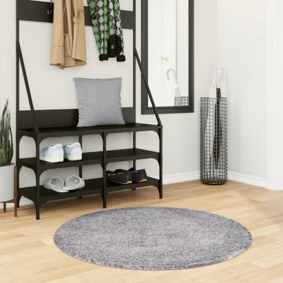 Covor pufos "PAMPLONA" cu fire înalte, albastru modern Ø 100 cm GartenMobel Dekor