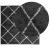 Covor pufos "PAMPLONA" fire înalte negru/crem modern 160x160 cm GartenMobel Dekor