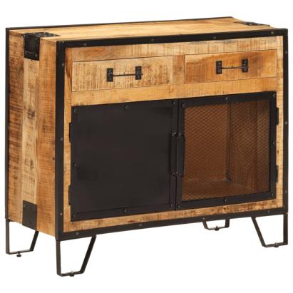 Dulap, 80x31x66 cm, lemn masiv de mango brut și metal GartenMobel Dekor