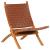 Scaun relaxant pliant, maro, piele naturală GartenMobel Dekor