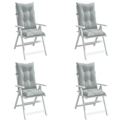 Perne scaun cu spătar înalt 4 buc. melanj gri 120x50x7cm textil GartenMobel Dekor