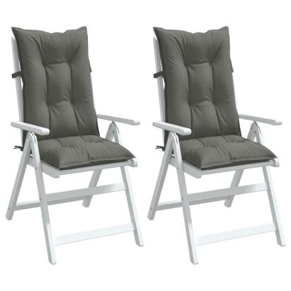 Perne scaun cu spătar înalt 2 buc. melanj gri 120x50x7cm textil GartenMobel Dekor