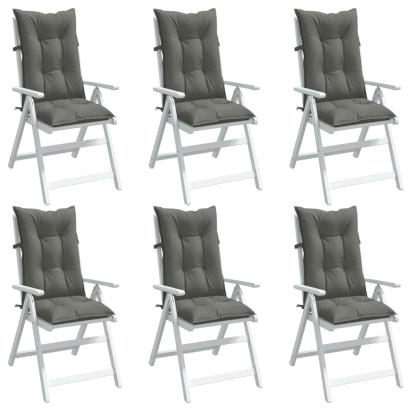 Perne scaun cu spătar înalt 6 buc. melanj gri 120x50x7cm textil GartenMobel Dekor