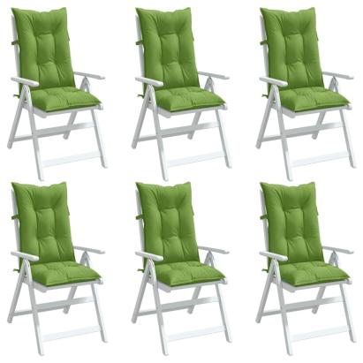 Perne scaun spătar înalt 6 buc. melanj verde 120x50x7 cm textil GartenMobel Dekor