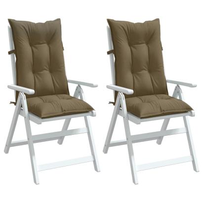 Perne scaun cu spătar înalt 2 buc. gri taupe 120x50x7 cm textil GartenMobel Dekor