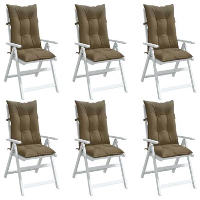 Perne scaun cu spătar înalt 6 buc. gri taupe 120x50x7 cm textil GartenMobel Dekor