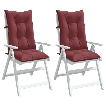 Perne scaun cu spătar înalt, 2 buc. roșu vin 120x50x7 cm textil GartenMobel Dekor