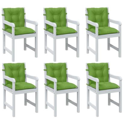 Perne scaun spătar scund 6 buc. melanj verde 100x50x7 cm textil GartenMobel Dekor