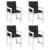Set de perne pentru scaun cu spătar joasă 4 pcs Melanj negru GartenMobel Dekor