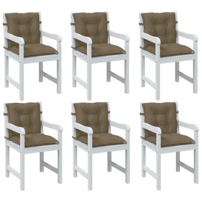 Perne scaun cu spătar mic 6 buc. melanj taupe 100x50x7cm textil GartenMobel Dekor