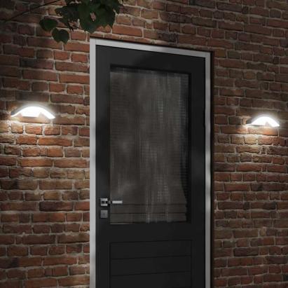 Lampă exterioară de perete cu LED/senzor, alb, aluminiu turnat GartenMobel Dekor