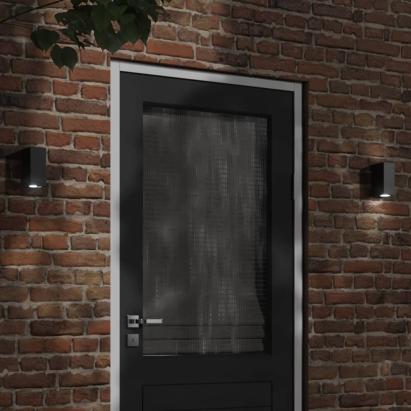 Lămpi exterioare de perete cu LED 2 buc. negru, aluminiu turnat GartenMobel Dekor