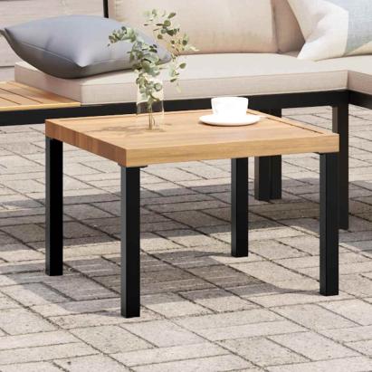 Masă cafea grădină negru 55x55x39,5cm oțel vopsit electrostatic GartenMobel Dekor
