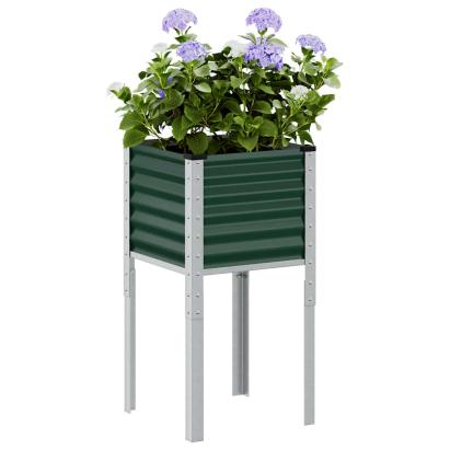 Jardinieră de grădină verde, 45x45x88 cm, oțel GartenMobel Dekor