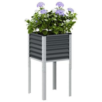 Jardinieră de grădină antracit 45x45x88 cm oțel GartenMobel Dekor