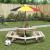 Masă de picnic pentru 6 copii cu bănci lemn masiv brad, hexagon GartenMobel Dekor