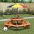 Masă de picnic pentru 6 copii cu bănci lemn masiv brad, hexagon GartenMobel Dekor
