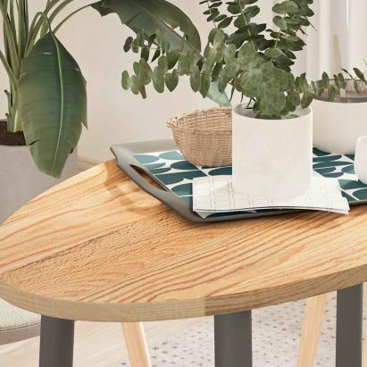 Blat de masă 100x50x2 cm lemn masiv de stejar oval GartenMobel Dekor