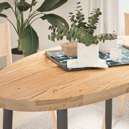 Blat de masă 120x60x4 cm lemn masiv de stejar oval GartenMobel Dekor