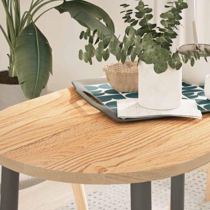 Blat de masă 100x50x2 cm lemn masiv de stejar oval GartenMobel Dekor