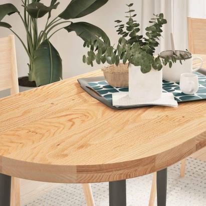 Blat de masă 120x60x4 cm lemn masiv de stejar oval GartenMobel Dekor