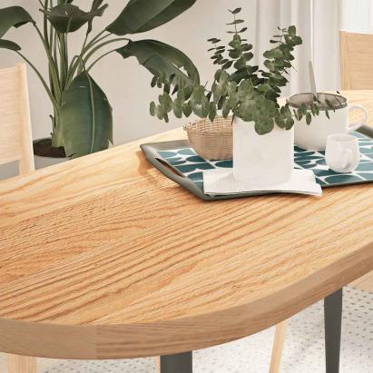 Blat de masă 140x60x4 cm lemn masiv de stejar oval GartenMobel Dekor