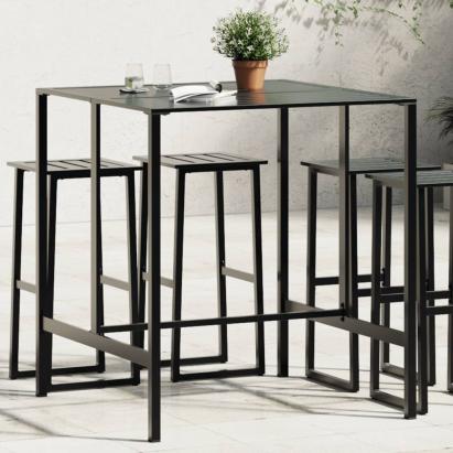 Masă de bar, negru, 100x100x110 cm, oțel vopsit electrostatic GartenMobel Dekor
