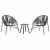 Set scaune de grădină 3 buc Poly Rattan negru GartenMobel Dekor