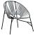 Set scaune de grădină 3 buc Polyrattan negru și gri deschis GartenMobel Dekor