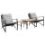 Set mobilier de balcon, 4 piese, cu perne, negru, oțel GartenMobel Dekor