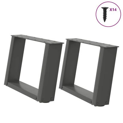 Picioare pentru măsuță de cafea în formă de U, 2 buc., antracit, 40x(30-31) cm, oțel GartenMobel Dekor