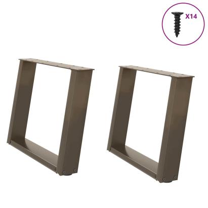 Picioare pentru masă de cafea în formă de U, 2 buc., oțel natural, 70x(42-43) cm GartenMobel Dekor
