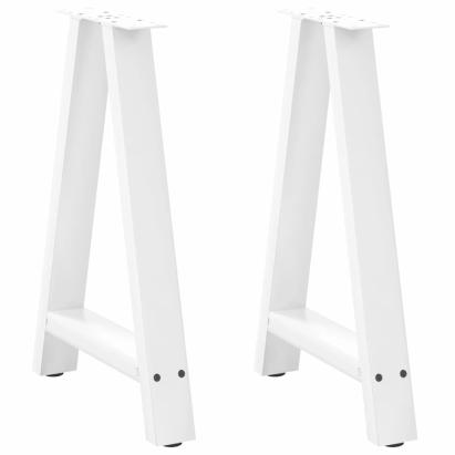 Picioare de masă în formă de A, 2 buc., alb, 60x(72-73) cm, oțel GartenMobel Dekor