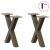 Picioare pentru măsuță de cafea în formă de X, 2 buc., oțel natural, 30x(30-31) cm GartenMobel Dekor